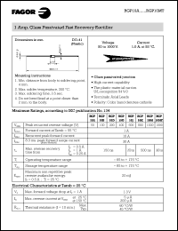RGP10J datasheet: 600 V, 1 A glass passivated fast recovery rectifier RGP10J