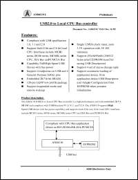 AX84110L datasheet: 0.3-3.6V; USB2.0 to local CPU bus controller AX84110L