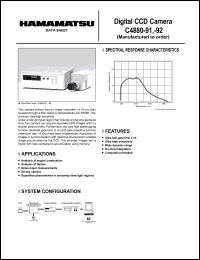 C4880-92 datasheet: Digital CCD camera C4880-92