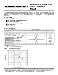 C6270 datasheet: InputV: 15V; outputV: 0-1250V; high voltage power supply socket assembly C6270