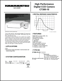 C7300-10-12NPD datasheet: 12-bit; MAX 250Hz readout (1280x16); 1.3 Mpixels; high performance digital CCD camera C7300-10-12NPD