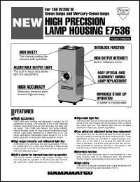 E7536 datasheet: high precision lamp housing E7536: for 150/200W xenon lamps and mercury-xenon lamps E7536