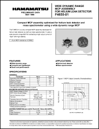 F4655-01 datasheet: wide dynamic range MCP assembly for helium leak detector. For mass spectrometer, helium leak detector F4655-01