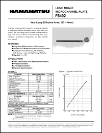 F6492 datasheet: Suply voltage: 1000V; long scale microchannel plate F6492