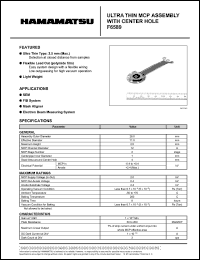 F6589 datasheet: Suply voltage: 2kV; ultra thin MCP assembly with center hole F6589
