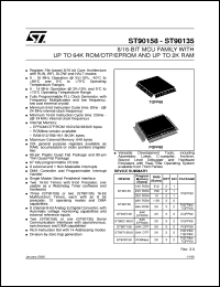 ST90135 datasheet: 8/16-BIT MICROCONTROLLER (MCU) WITH 16 TO 64K ROM, OTP OR EPROM, 512 TO 2K RAM - ST9 + FAMILY ST90135