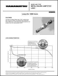 L5431 datasheet: 575W; metal halide lamp: short-arc type L5431