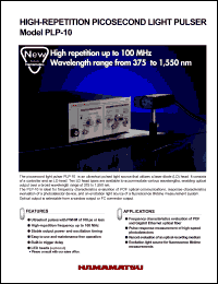 PLP10-063 datasheet: High-repetition up to 100MHz picosecond light pulser; wavelength range from 375 to 1,550nm PLP10-063