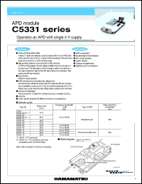 C5331 datasheet: Frequency bandwidth: 4k to 100M Hz; operates an APD with single 5V supply C5331