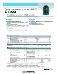 C5923 datasheet: Supply voltage: +18V; signal processing circuit for 1-D PSD C5923