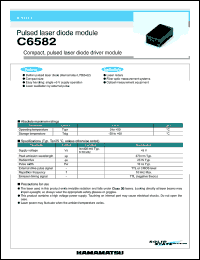 C6582 datasheet: Compact, pulsed laser diode driver module. For laser radars, fiber optic measurement systems, optical measurement equipment C6582
