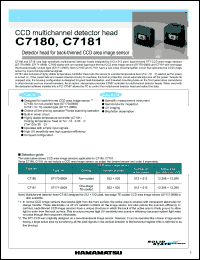 C7043 datasheet: CCD multichannel detector head. Designed for front-illuminated CCD area image sensor C7043