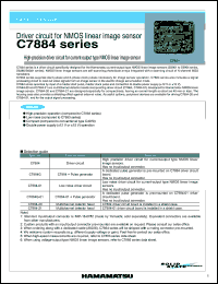 C7884 datasheet: Supply voltage: +-12/+-15V; driver circuit for NMOS linear image sensor C7884