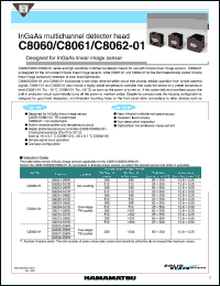 C8062-01 datasheet: Supply voltage: 0.5-7V; InGaAs multichannel detector head. Desined for InGaAs linear image sensor C8062-01