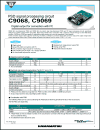 C9069 datasheet: Supply voltage: +18V; PSD signal processing circuit: digital output for connection with PC C9069
