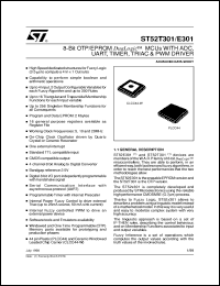 ST52T301/P datasheet: 8-BIT OTP/EPROM DUALOGIC MCU WITH ADC, UART, TIMER, TRIAC & PWM DRIVER ST52T301/P