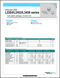 L2204-03 datasheet: 65mA; 5V; 1.0A; infrared LED. For optical switches and automatic control systems L2204-03