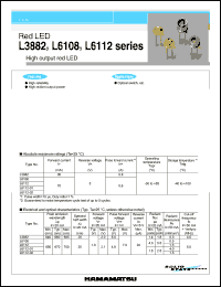 L6112-02 datasheet: 70mA; 5V; 0.6A; high input red LED. For optical switches, etc L6112-02