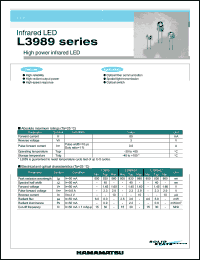 L3989-02 datasheet: 80mA; 3V; 0.8A; infrared LED. For optical fiber communication, optical switch, spatial light transmission L3989-02