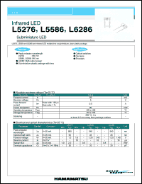 L5276 datasheet: Forward current:50mA; 5V; 80mW; infrared subminiature  LED. For cameras, optical switches and encoders L5276