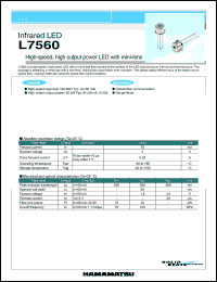 L7560 datasheet: Forward current:70mA; 3V; high-speed, high output power LED with mini-lens L7560