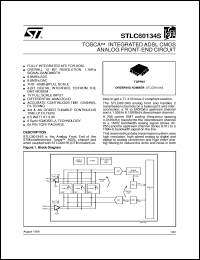 STLC60134S datasheet: TOSCA INTEGRATED ADSL CMOS ANALOG FRONT-END CIRCUIT STLC60134S