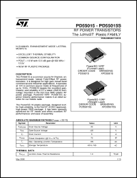 PD55015 datasheet: RF POWER TRANSISTORS THE LDMOST PLASTIC FAMILY PD55015