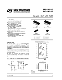 M74HC02 datasheet: QUAD 2-INPUT NOR GATE M74HC02