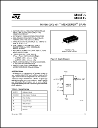 M48T12-70PC1 datasheet: 16 KBIT (2KB X 8)TIMEKEEPER SRAM M48T12-70PC1