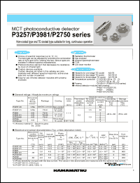 P2750 datasheet: 0.2mW; allowable current:6mA; MCT photoconductive detector: non-cooled type and TE-cooled suitable for long, continuous  operation P2750