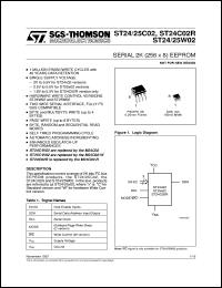 ST24C02 datasheet: SERIAL 2K (256 X 8) EEPROM ST24C02