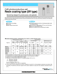 P1241-04 datasheet: 50Vdc; 30mW; CdS photoconductive cell: standard type designed for general purpose, wide application P1241-04