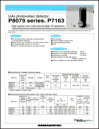 P7163 datasheet: 0.5V; InAs photovoltaic detector: high-speed, low noise photovoltaic IR detector P7163