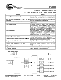 CY22392FC datasheet: Three-PLL general purpose FLASH programmable clock generator, 3.3V CY22392FC