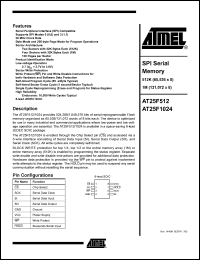 AT25F1024N-10SI-2.7 datasheet: 1M (131,072 x 8) SPI serial memory, 2.7V AT25F1024N-10SI-2.7