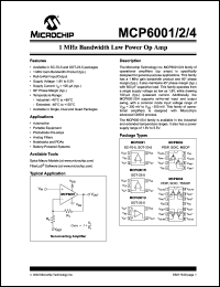 MCP6004T-E/ST datasheet: 1 MHz bandwidth, low power operational amplifier MCP6004T-E/ST