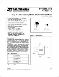 ST93C56CM3013TR datasheet: 2K (128 x 16 or 256 x 8) microwire serial EEPROM, 4.5 to 5.5V ST93C56CM3013TR