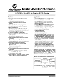 MCRF455/W datasheet: 13.56 MHz read/write passive RFID device MCRF455/W