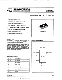 M2764A-F6 datasheet: NMOS 64K (8 x 8) UV EPROM, 250ns M2764A-F6