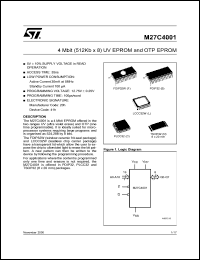 M27C4001-90XN1TR datasheet: 4 Mbit (512Kb x 8) EPROM, 90ns M27C4001-90XN1TR