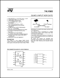 74LVQ02 datasheet: QUAD 2-INPUT NOR GATE 74LVQ02