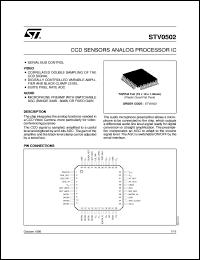 STV0502 datasheet: CCD SENSORS ANALOG PROCESSOR IC STV0502