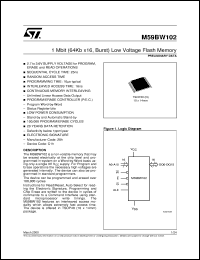 M59BW102 datasheet: 1 MBIT (64KB X16, BURST) LOW VOLTAGE FLASH MEMORY M59BW102