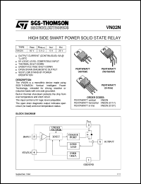 VN02N datasheet: HIGH SIDE SMART POWER SOLID STATE RELAY VN02N