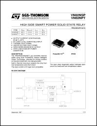 VN02NSP datasheet: HIGH SIDE SMART POWER SOLID STATE RELAY VN02NSP