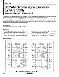 BA7107S datasheet: SECAM chroma signal processor for VHS VCRs BA7107S