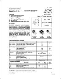 IRFZ44ZL datasheet: N-channel power MOSFET for fast switching applications, 55V, 51A IRFZ44ZL
