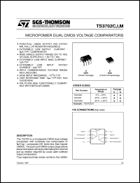 TS3702C datasheet: MICROPOWER DUAL CMOS VOLTAGE COMPARATOR TS3702C