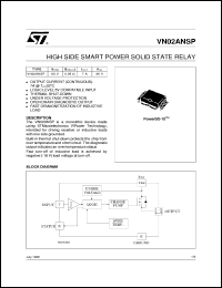VN02ANSP datasheet: HIGH SIDE SMART POWER SOLID STATE RALAY VN02ANSP