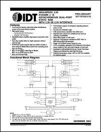 IDT70T631S012DD datasheet: High-speed 2.5V 256 x 18 asynchronous dual-port static RAM, 12ns IDT70T631S012DD